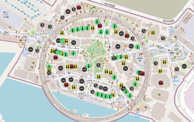 ばんぱく!待ち時間マップの画面イメージ